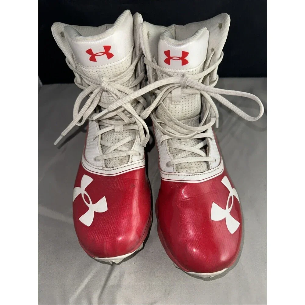 Under Armour Highlight RM MID Football Cleats Style 3021197-600 Sz 7.5 Red/White